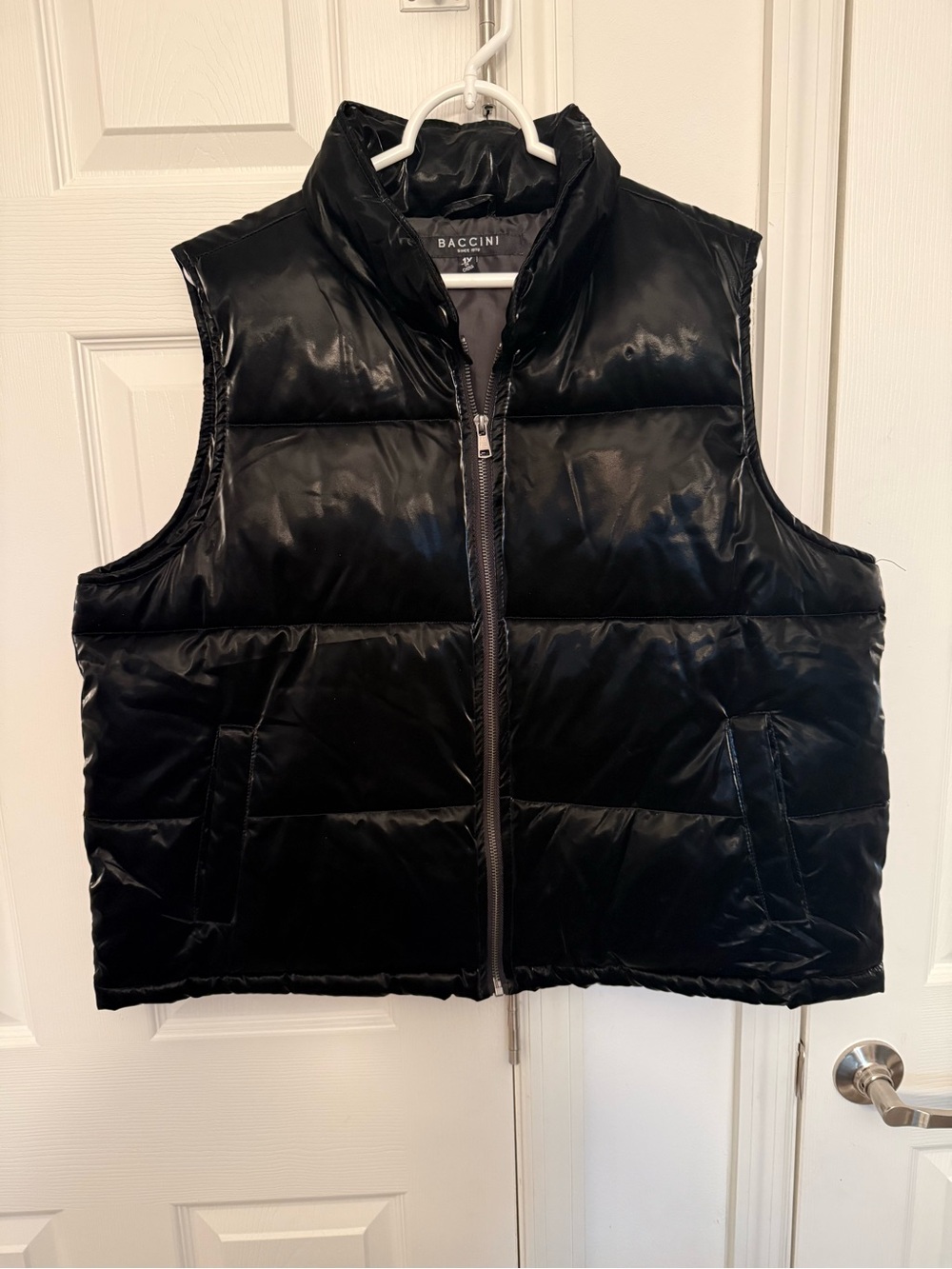 Baccini Women’s Black Shiny Puffer Vest